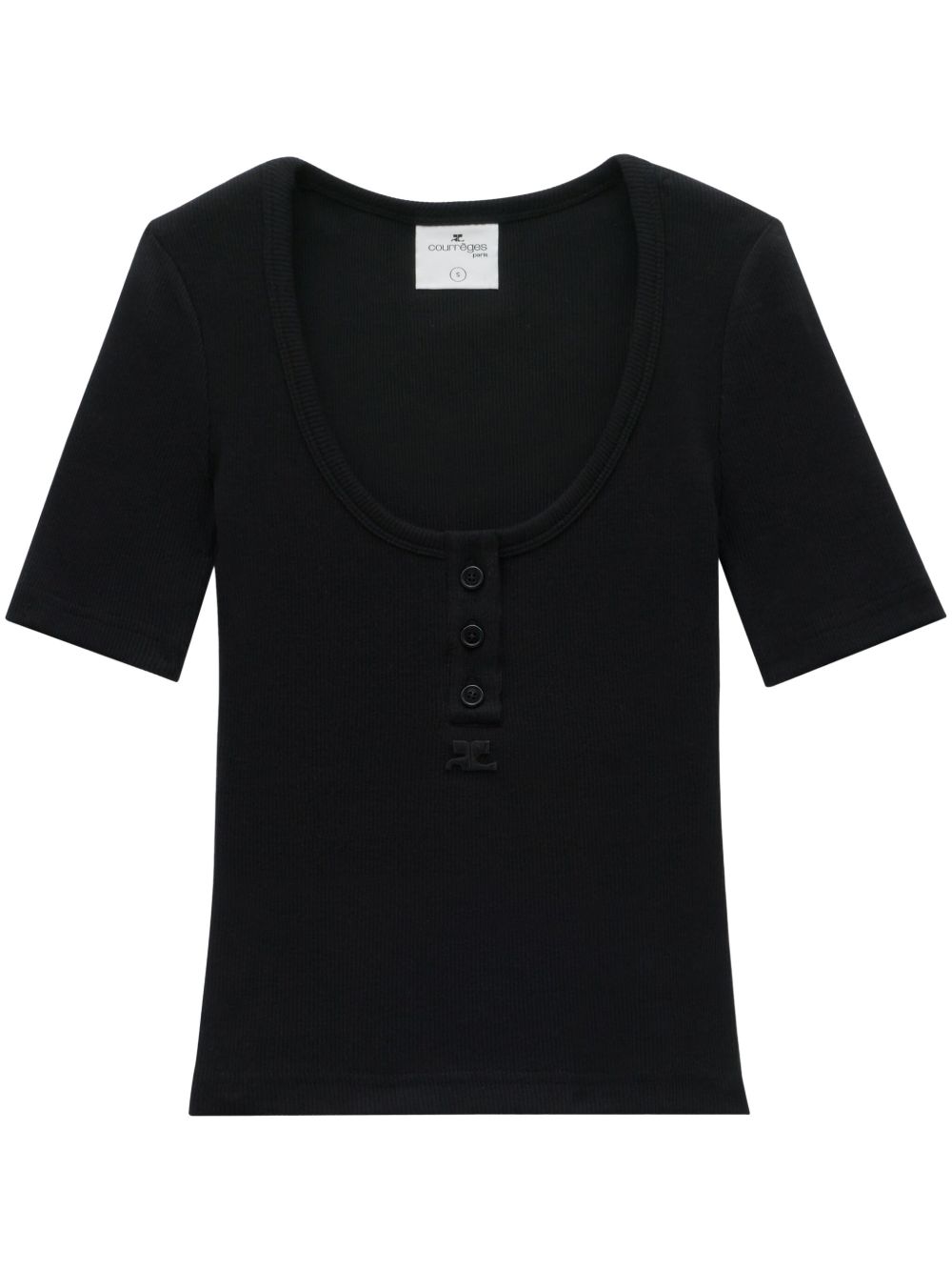Courrèges Holistic Snaps 罗纹针织上衣 - 黑色