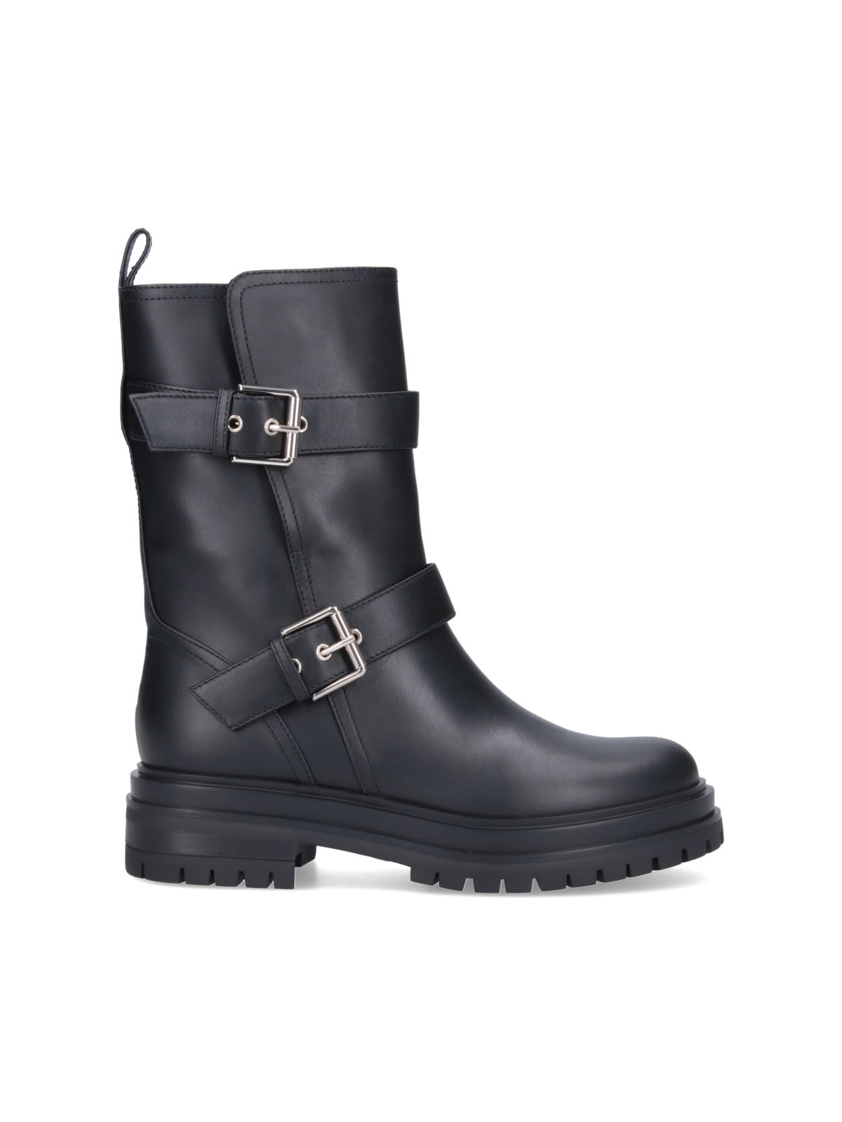 Gianvito Rossi 黑色皮革 Thiago 短靴