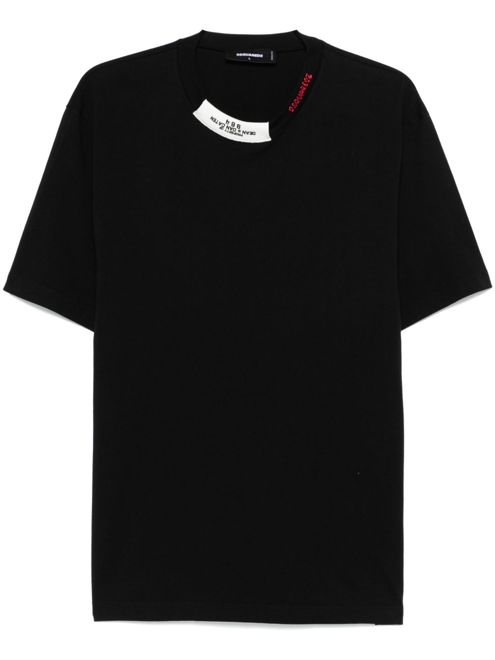 DSQUARED2 logo刺绣T恤 - 黑色