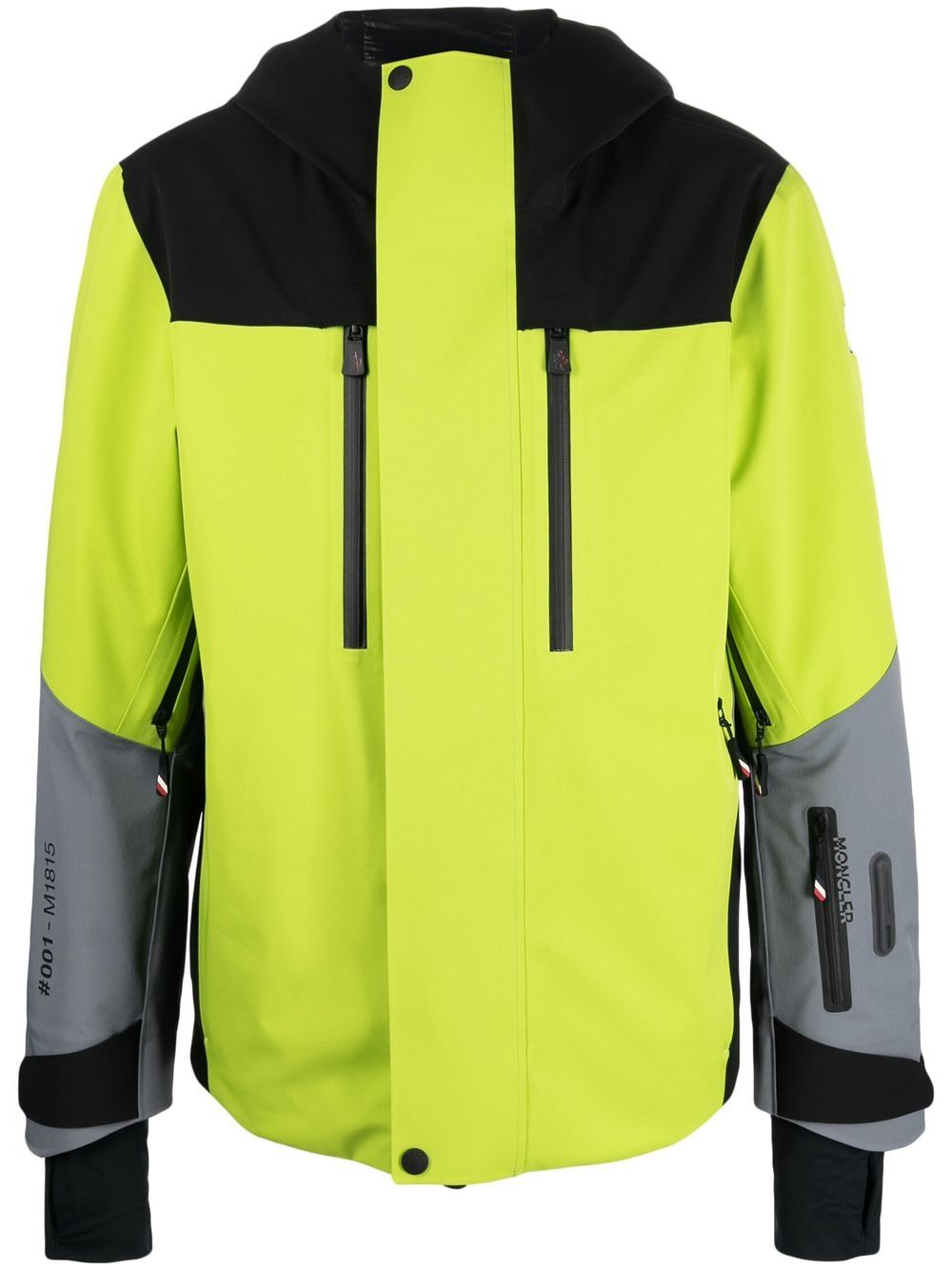 Moncler Grenoble 拼色拼接连帽外套 - 黄色