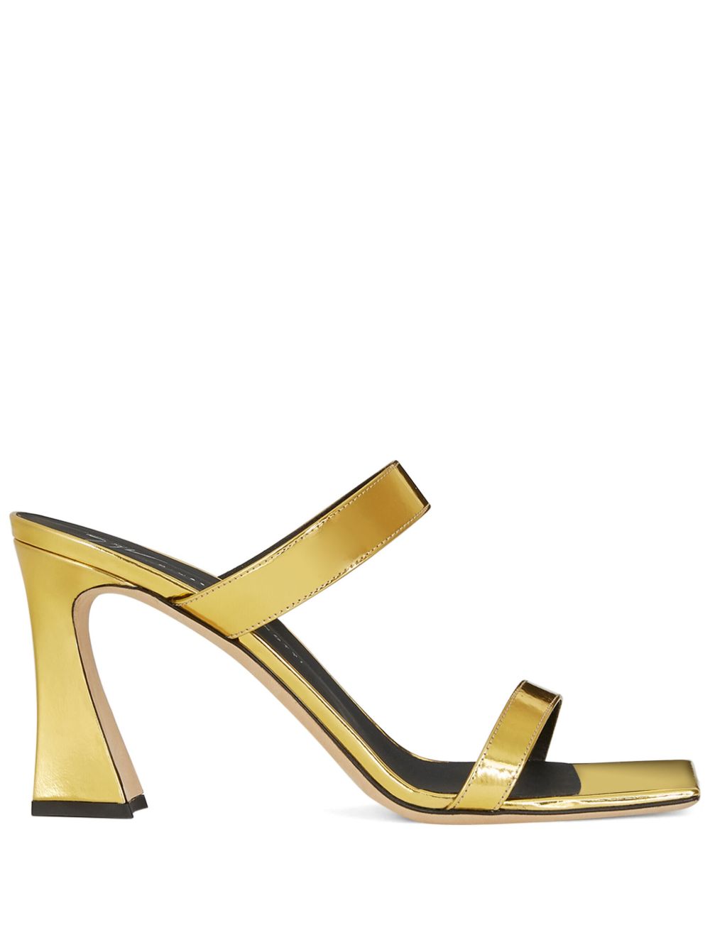 Giuseppe Zanotti Flamina 金属感设计高跟穆勒鞋 - 金色