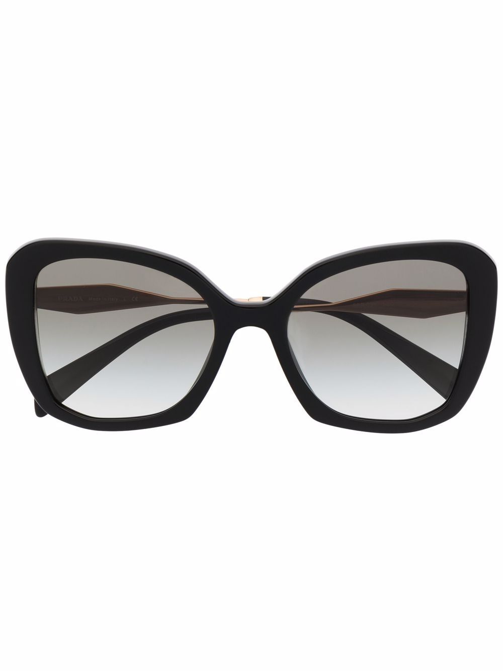 Prada Eyewear 超大猫眼框太阳眼镜 - 黑色