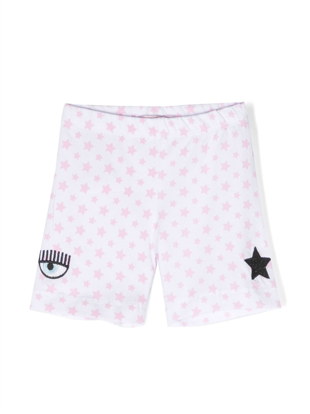 Chiara Ferragni Kids logo刺绣短裤 - 白色