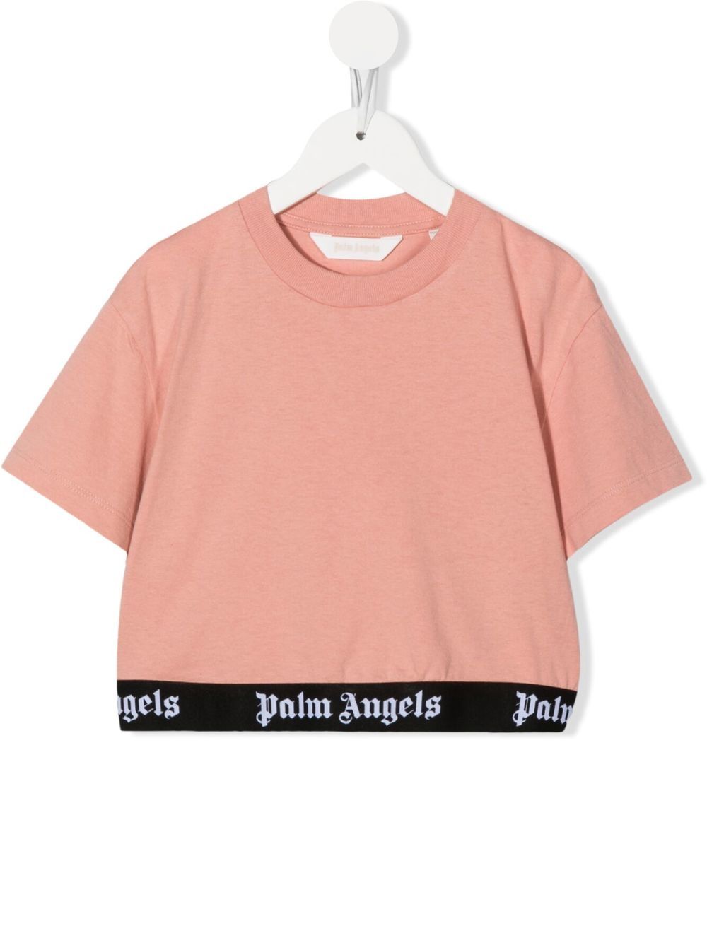 Palm Angels Kids logo腰边棉T恤 - 粉色