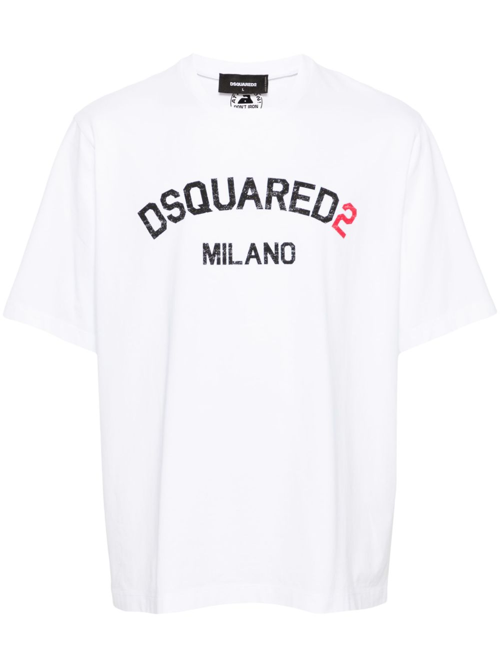 DSQUARED2 logo印花棉T恤 - 白色
