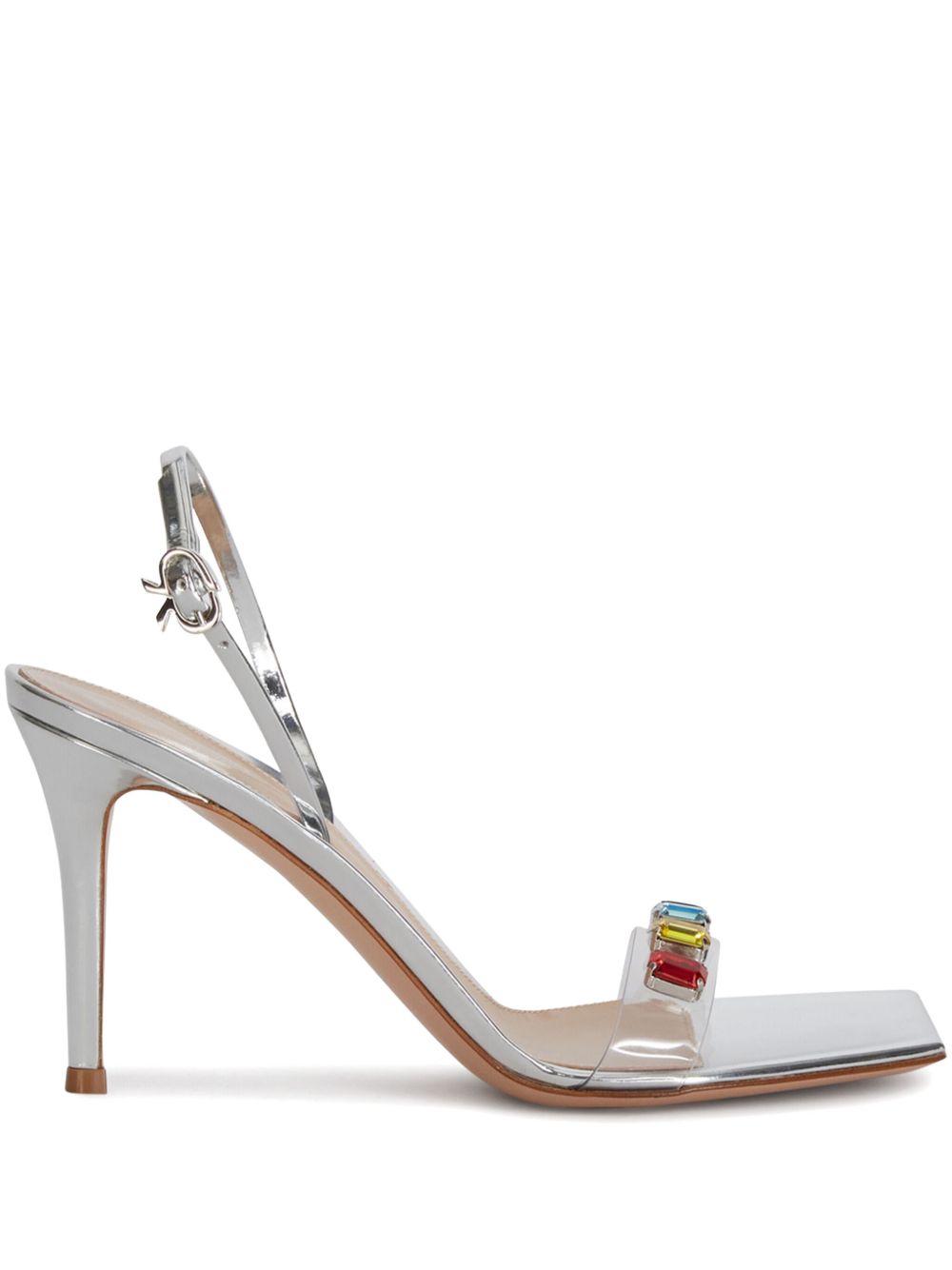 Gianvito Rossi 晶饰高跟凉鞋（10.5厘米） - 银色