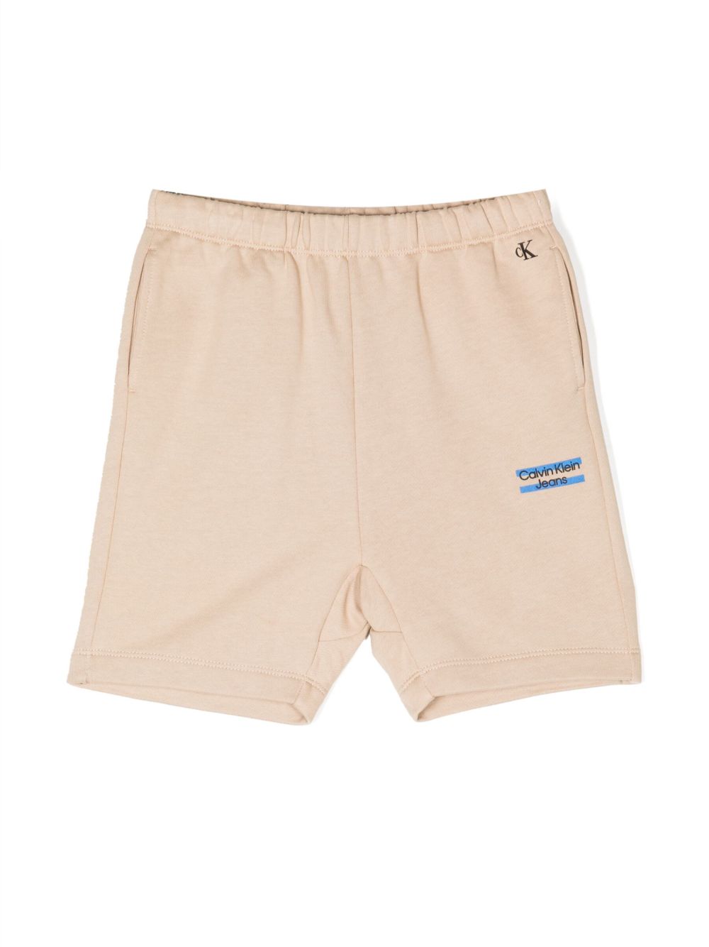 Calvin Klein Kids logo印花棉短裤 - 中性色