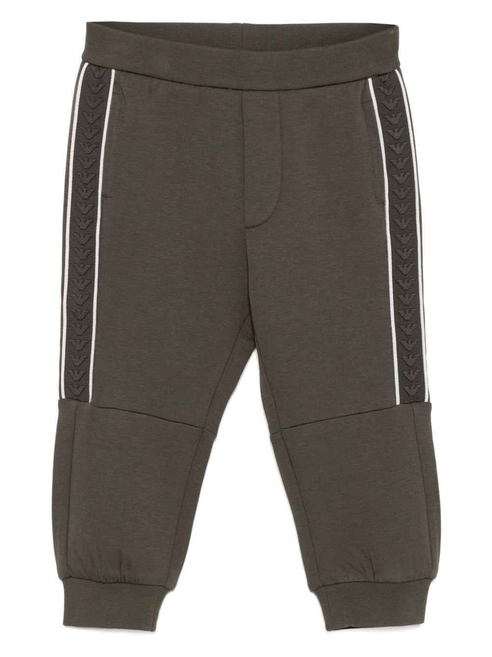 Emporio Armani Kids logo饰带运动裤 - 绿色