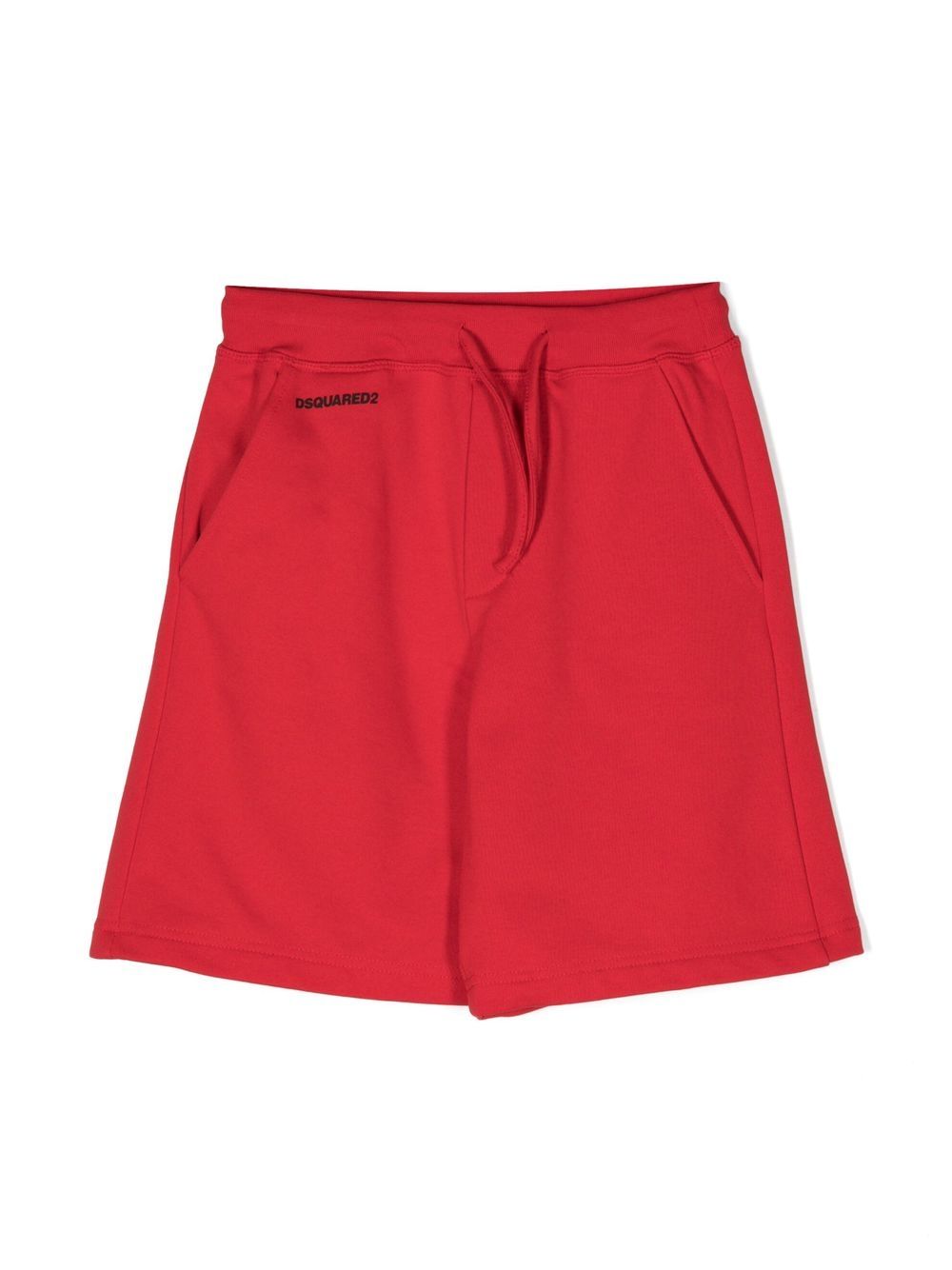 DSQUARED2 KIDS logo印花运动短裤 - 红色