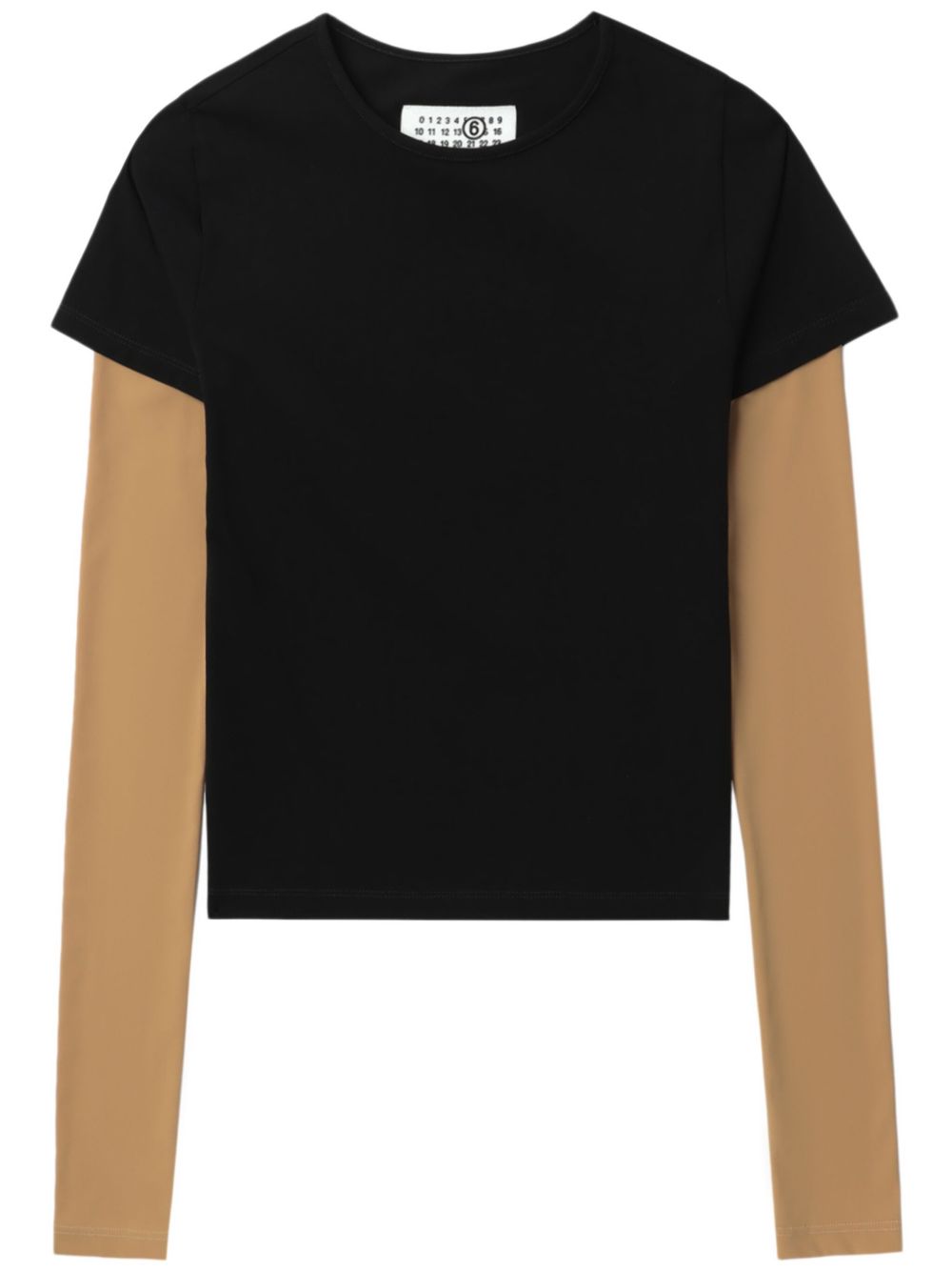 MM6 Maison Margiela 对比衣袖T恤 - 黑色