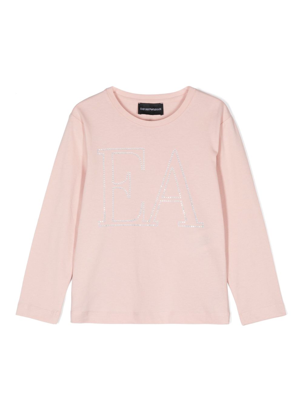 Emporio Armani Kids logo缀饰棉T恤 - 粉色