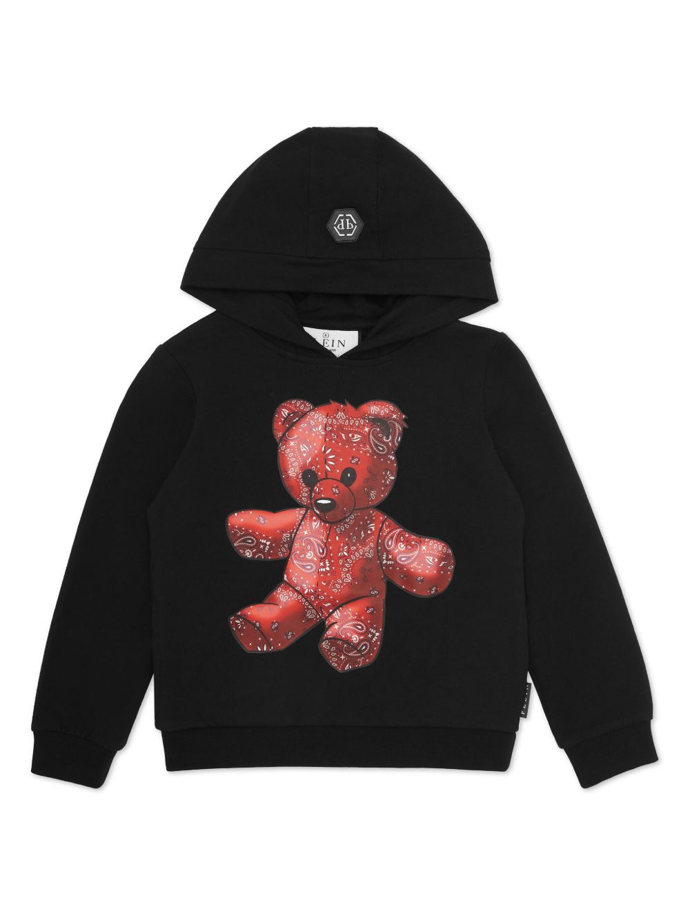 Philipp Plein Junior Teddy Bear 印花连帽衫 - 黑色