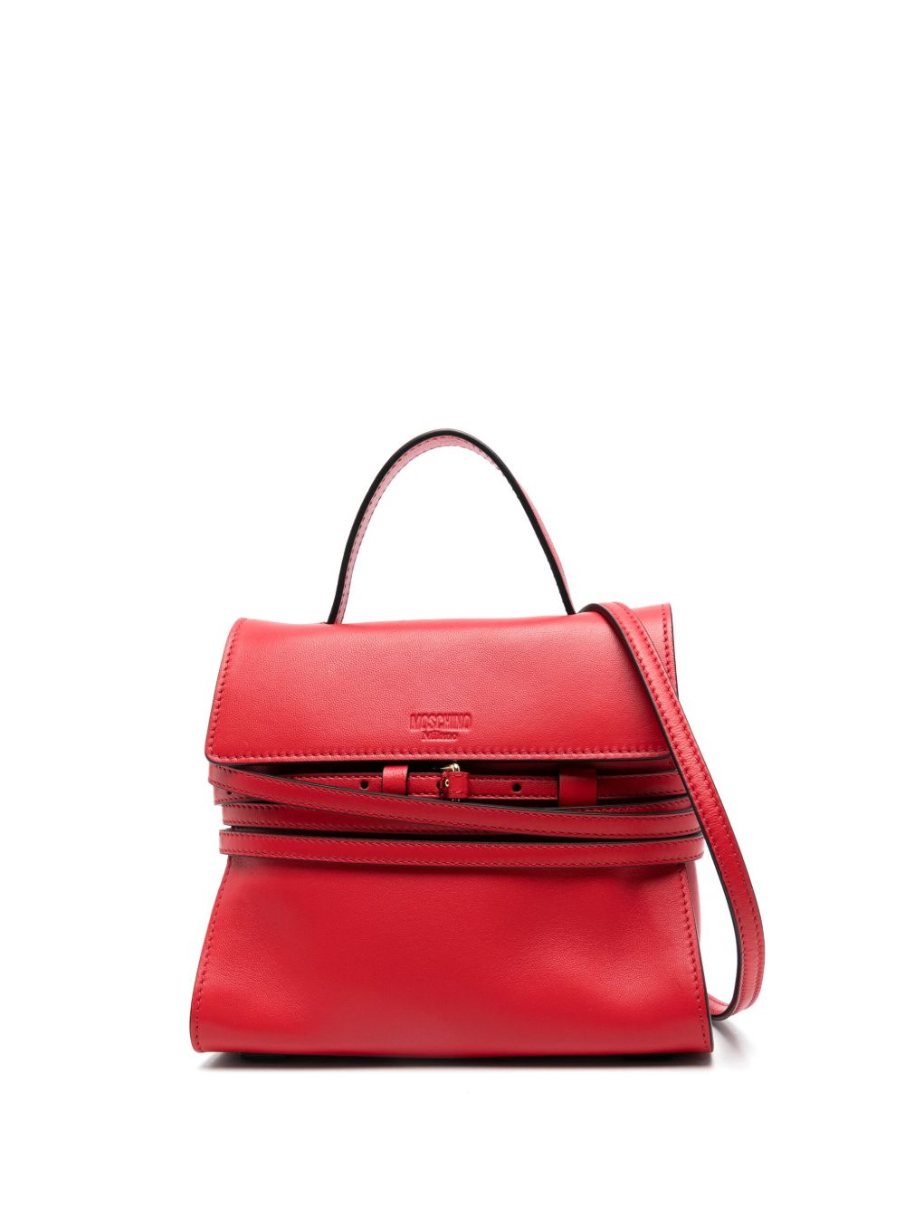 Moschino 腰带缀饰手提包 - 红色