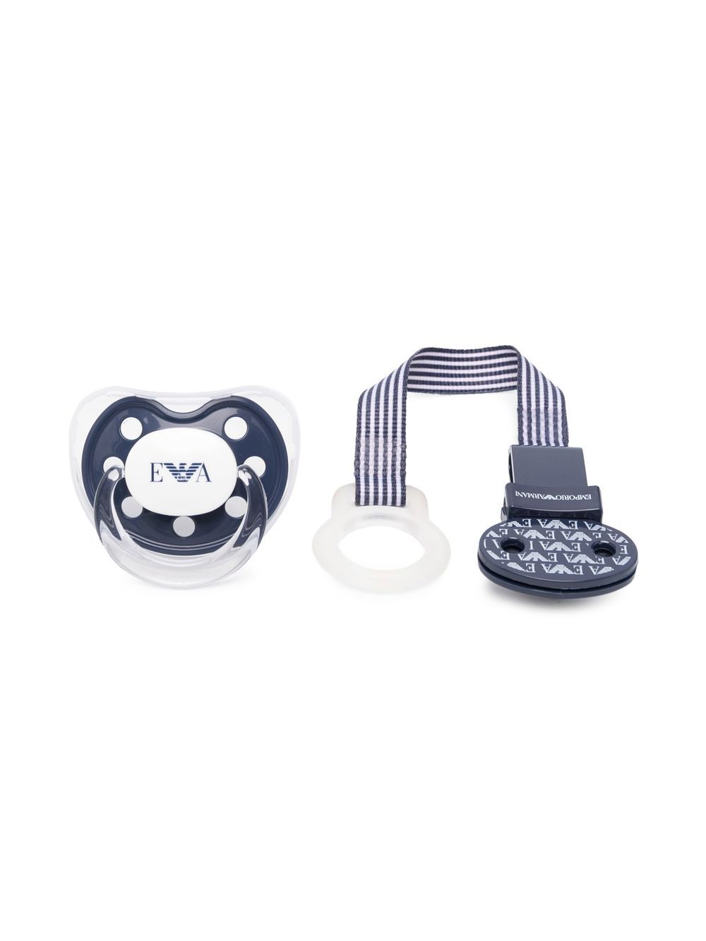 Emporio Armani Kids logo印花奶嘴套装 - 蓝色