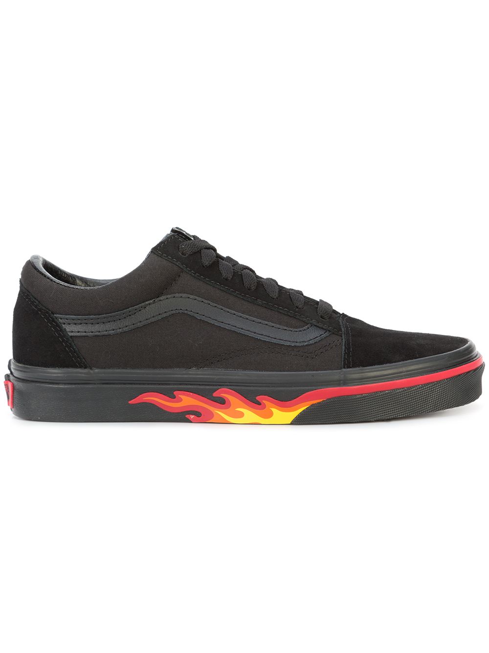 Vans Old Skool Flame系带帆布板鞋 - 黑色