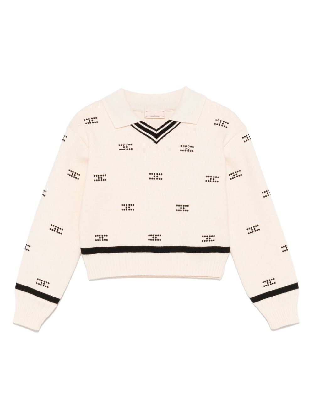 Elisabetta Franchi La Mia Bambina 晶饰logo毛衣 - 中性色