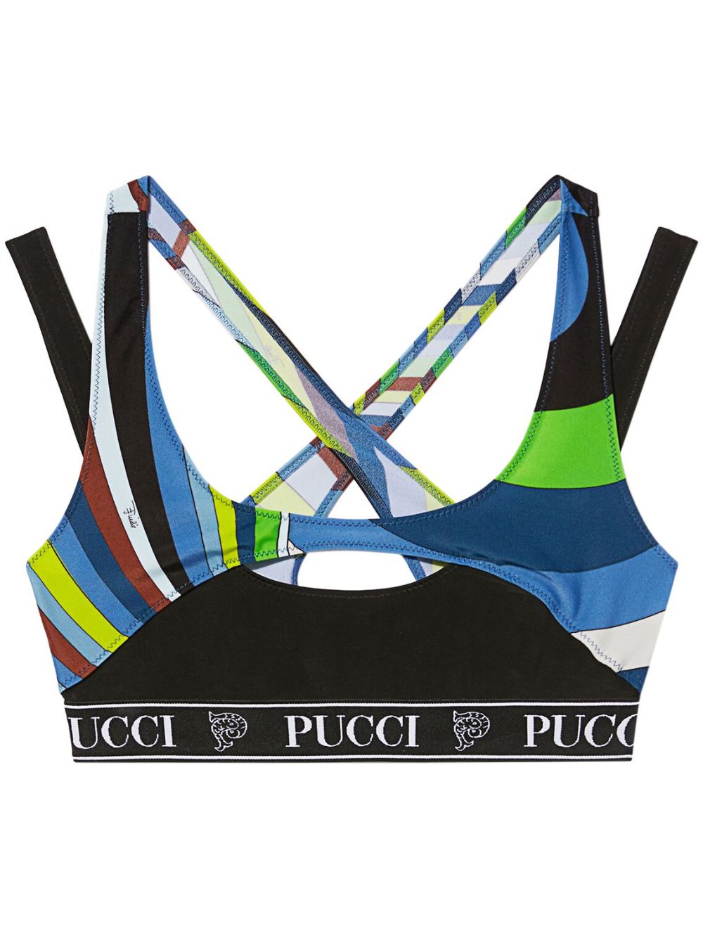 PUCCI Iride 印花镂空短款上衣 - 黑色