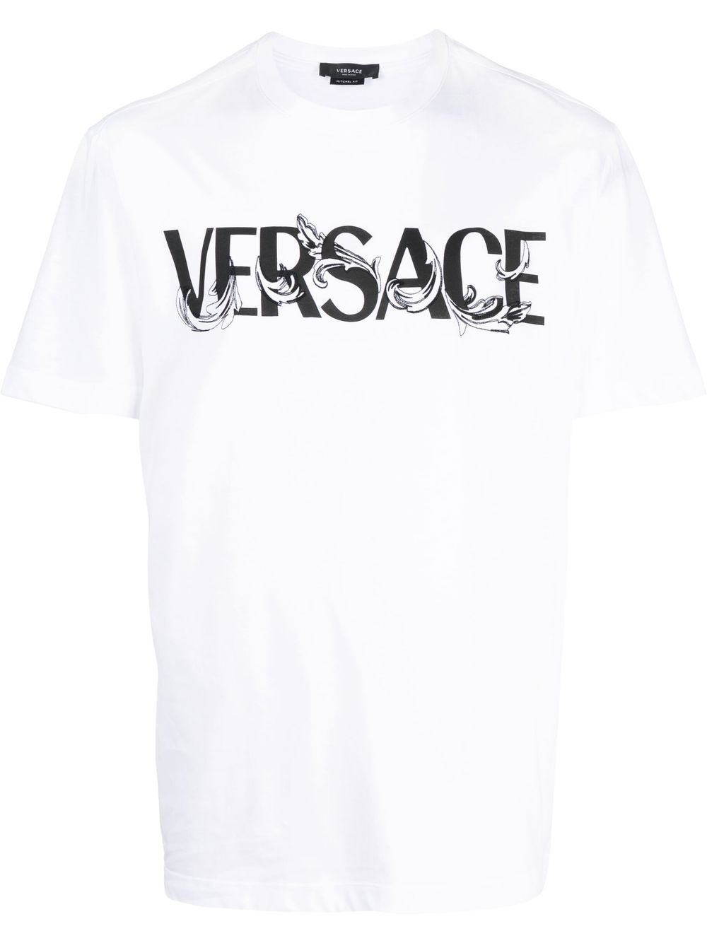 Versace Barocco Silhouette logo印花T恤 - 白色