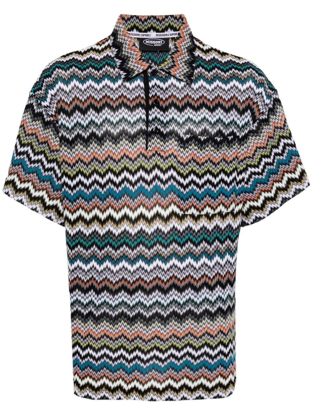Missoni Z字形图案polo衫 - 黑色