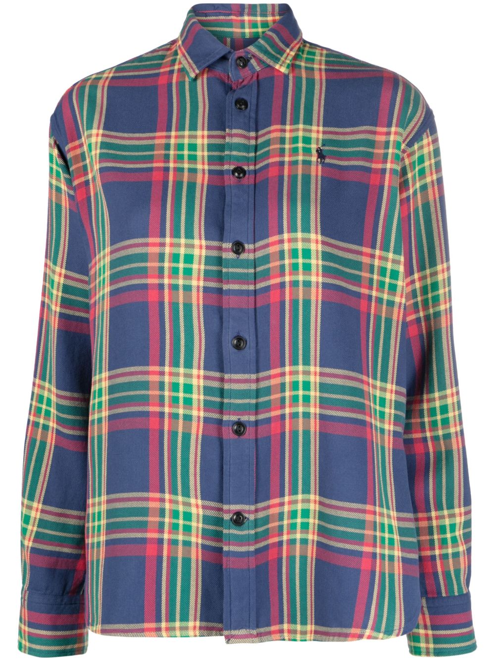 Polo Ralph Lauren Polo Pony 刺绣格纹衬衫 - 蓝色