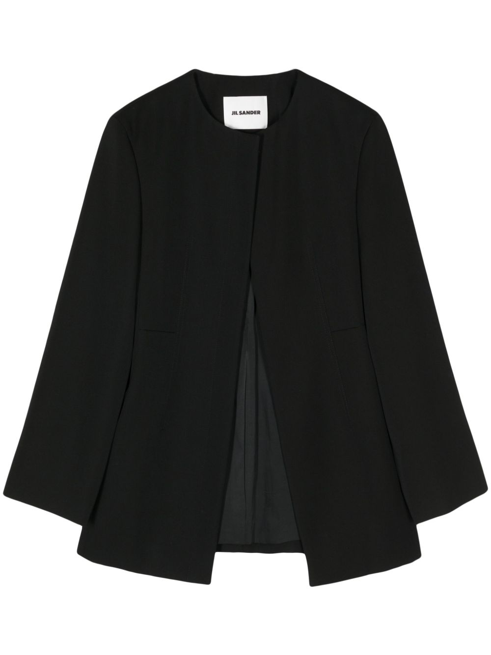 Jil Sander Pre-Owned 无领羊毛西装夹克（2021年典藏款） - 黑色
