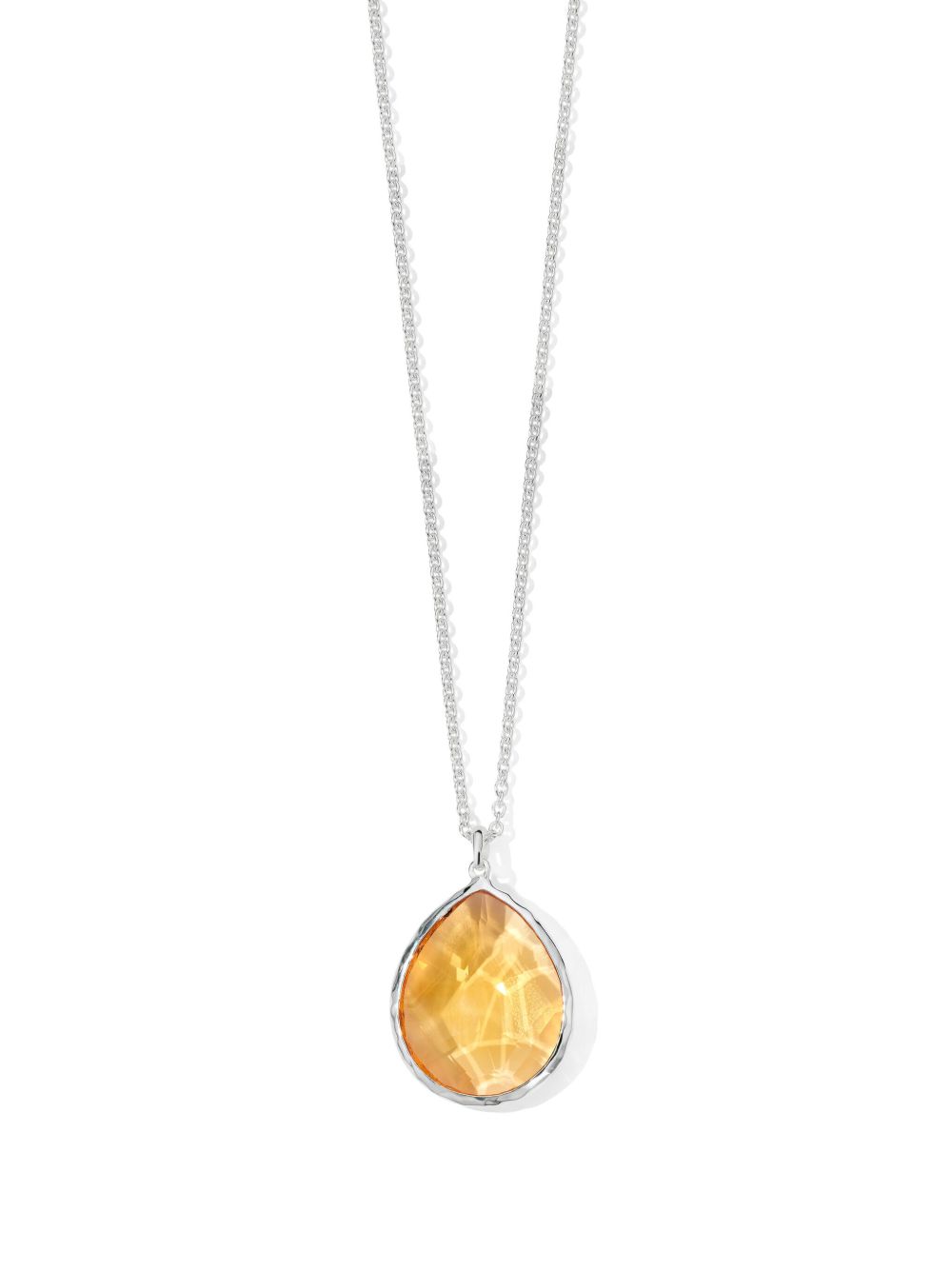 IPPOLITA Rock Candy® Large Teardrop 纯银黄晶项链 - 银色