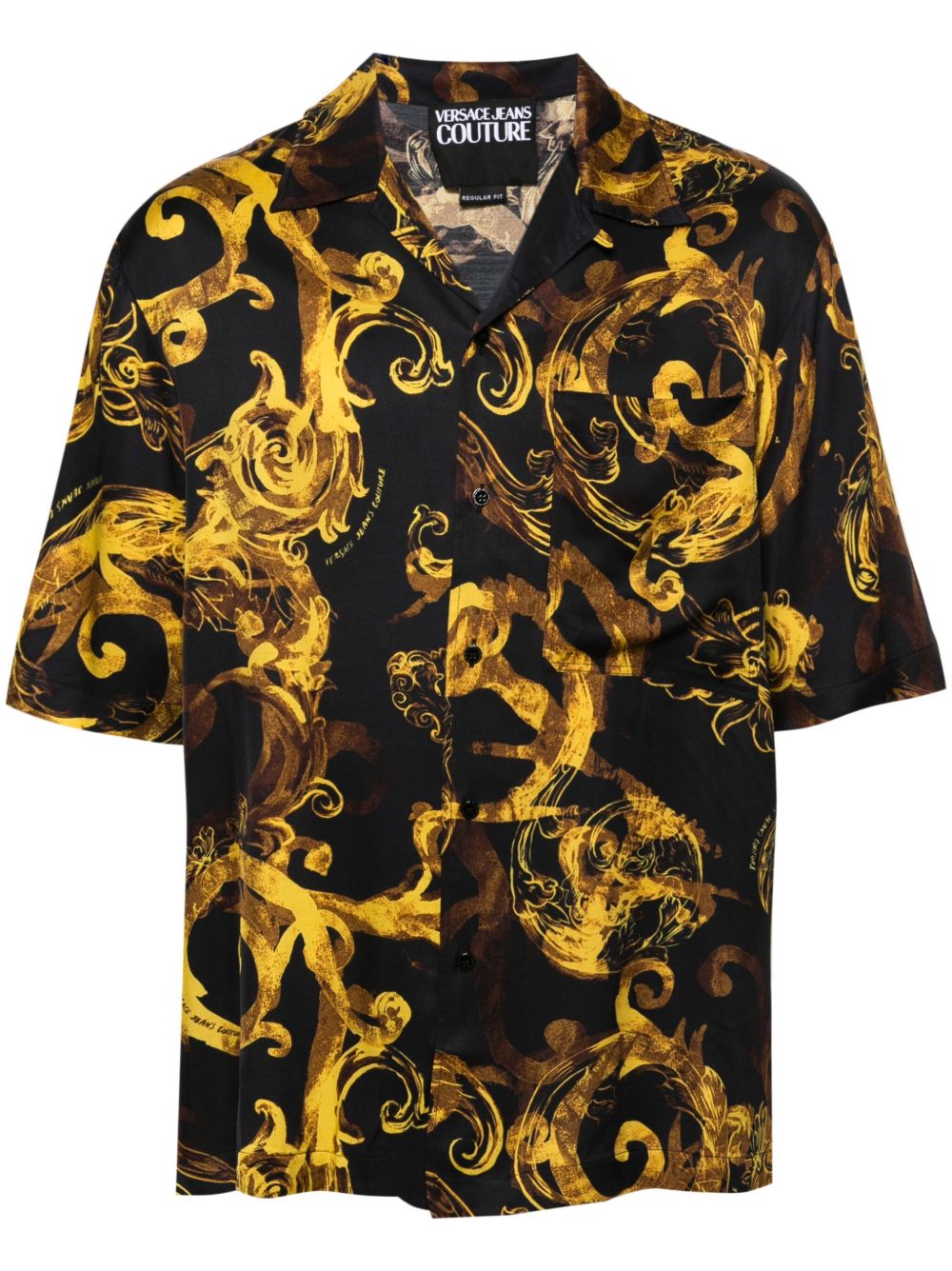 Versace Jeans Couture Watercolour Couture 印花衬衫 - 黑色
