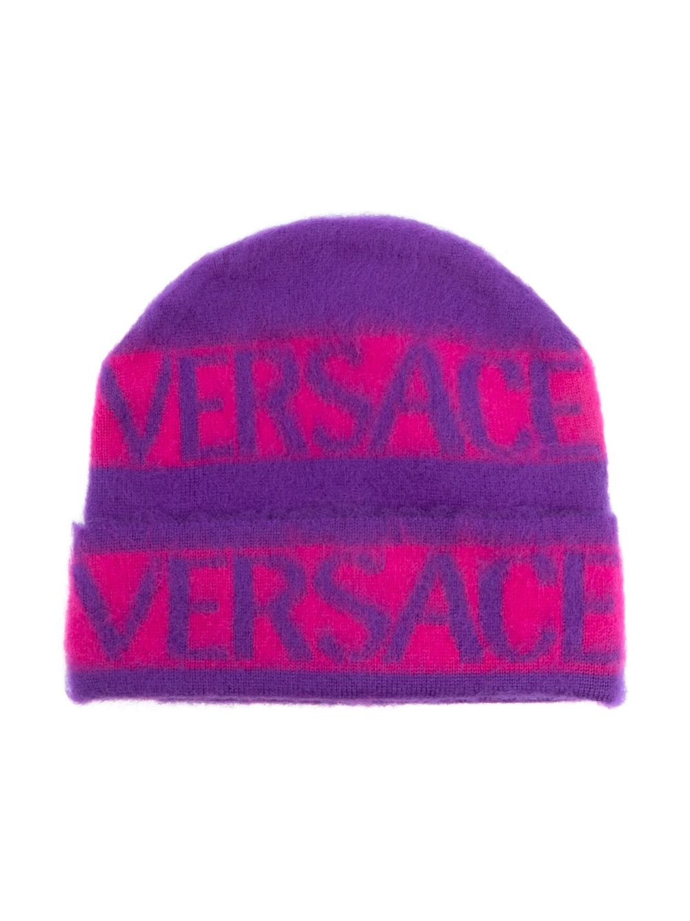 Versace Kids logo印花拉绒效果套头帽 - 粉色