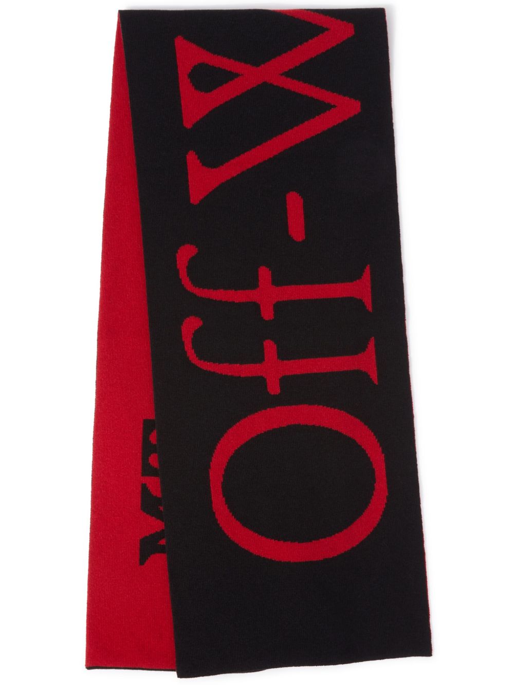 Off-White 2024 Lunar New Year Bookish 嵌花针织logo羊毛围巾 - 黑色