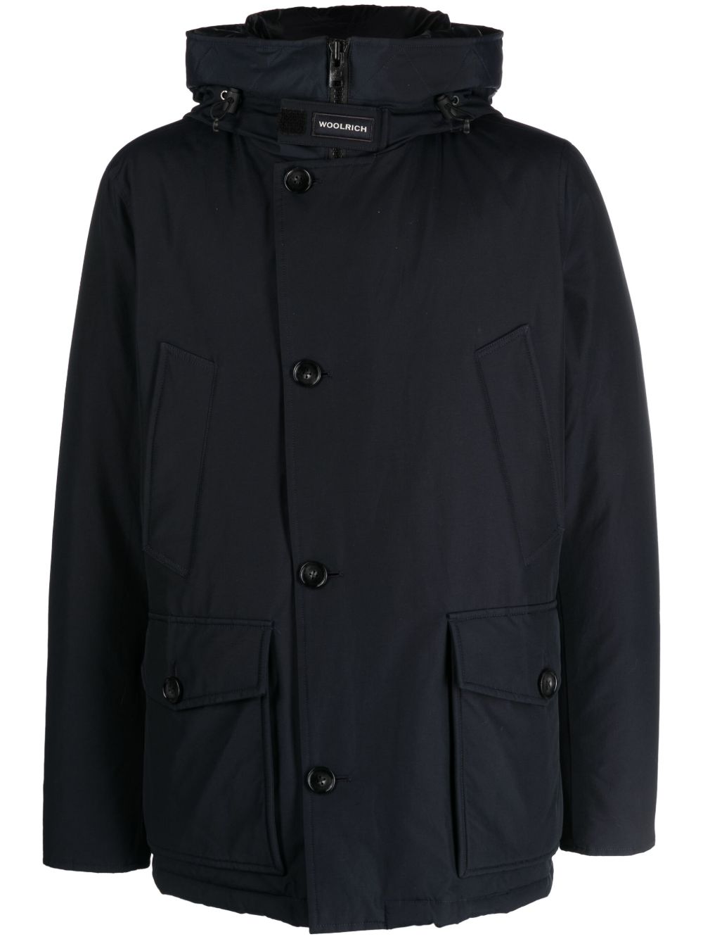 Woolrich Arctic 排扣连帽羽绒夹克 - 蓝色