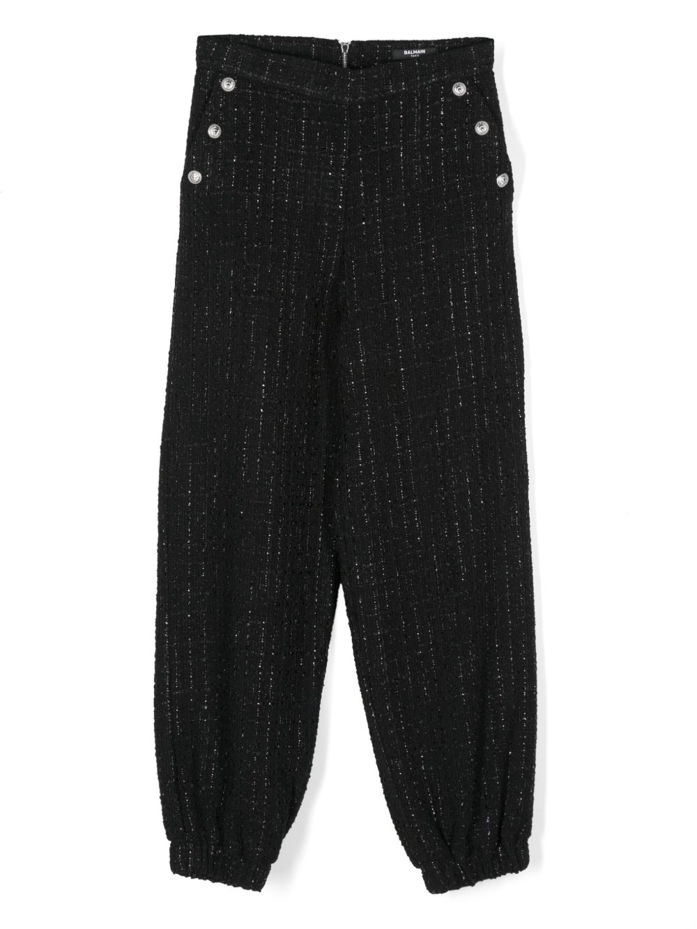 Balmain Kids logo吊牌运动裤 - 黑色