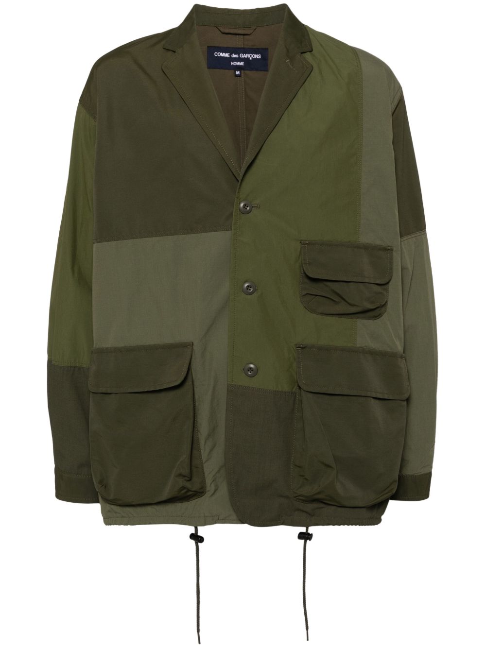 Comme des Garçons Homme 拼贴设计运动夹克 - 绿色