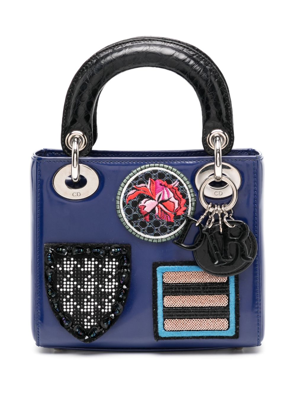 Christian Dior Pre-Owned Lady Dior 小号两用手提包（典藏款） - 蓝色