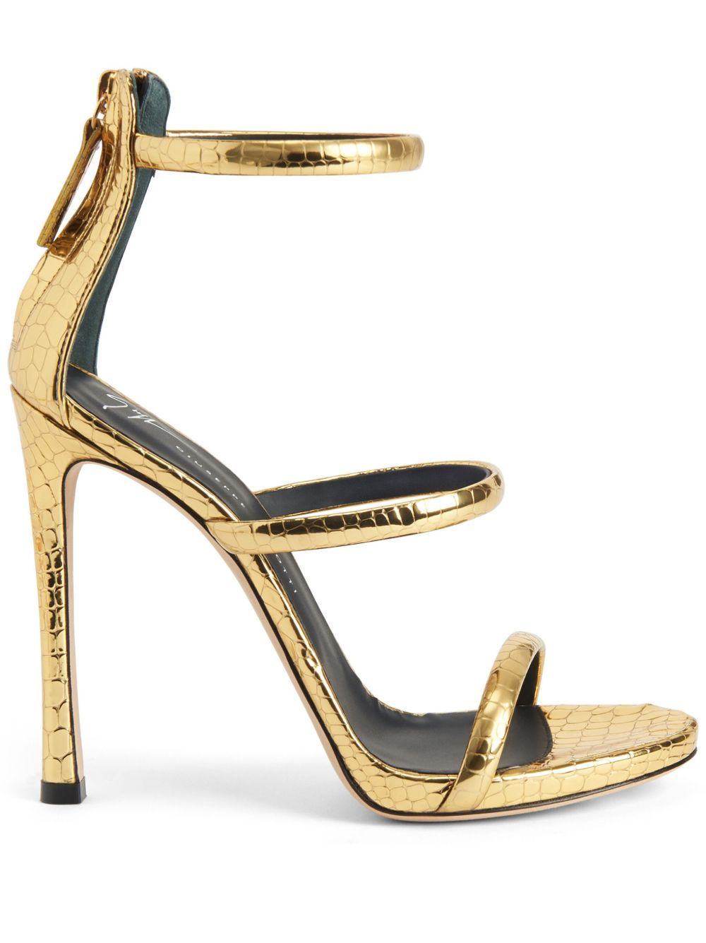 Giuseppe Zanotti Harmony 皮质高跟凉鞋 - 金色