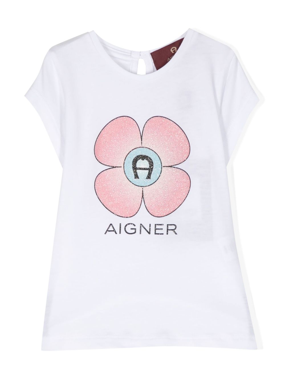 Aigner Kids 花卉印花T恤 - 白色