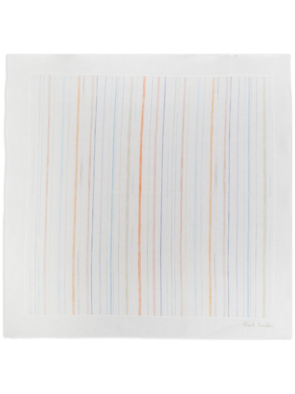 Paul Smith 条纹棉围巾 - 白色