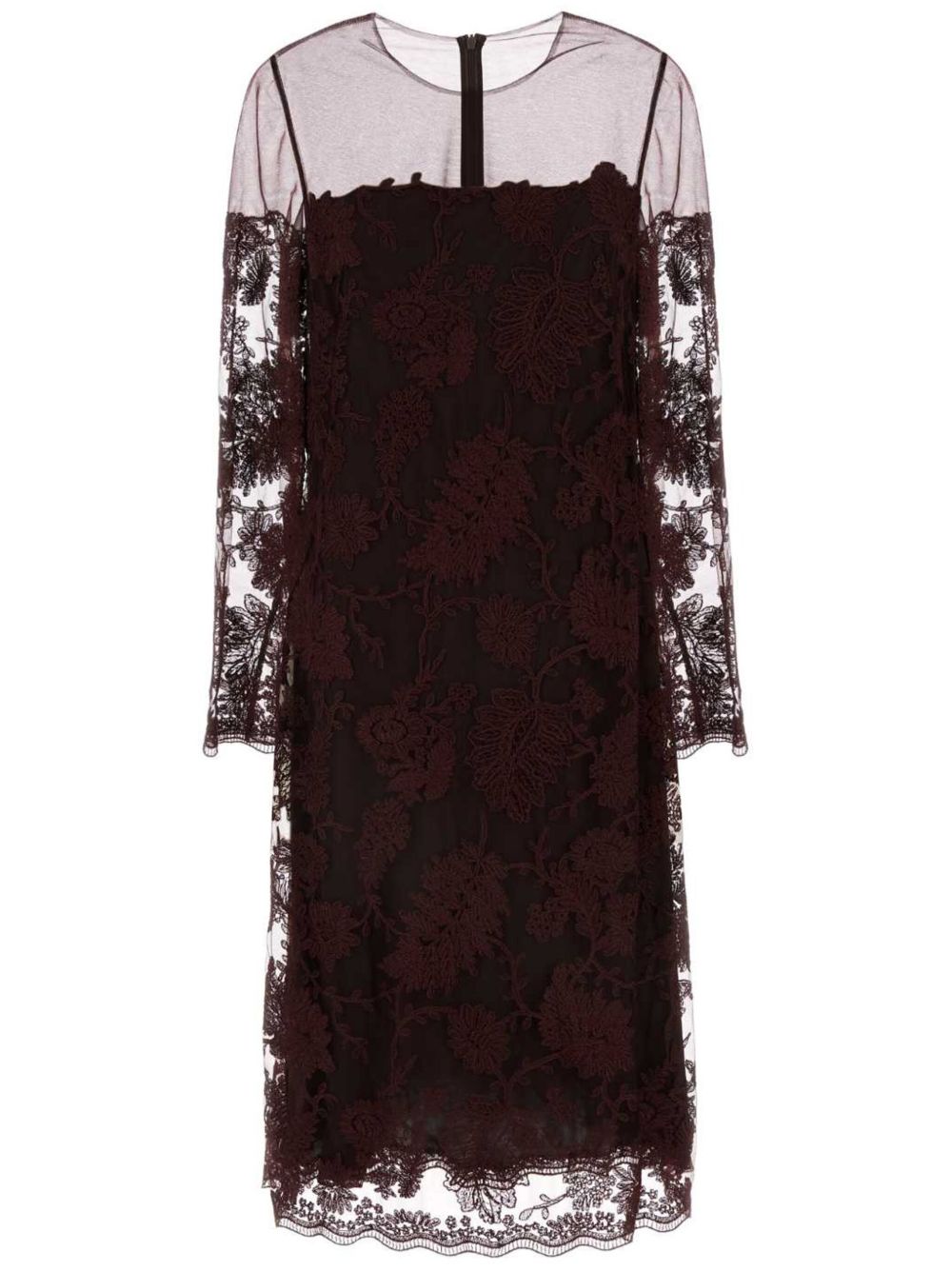 Ermanno Scervino Pizzo 中长连衣裙 - 褐色