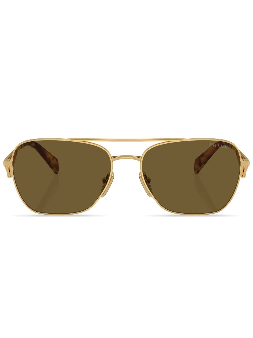Prada Eyewear 三角形logo飞行员太阳眼镜 - 金色