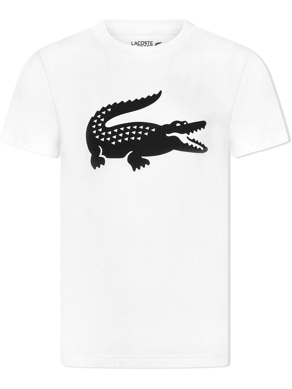 Lacoste Kids logo印花圆领T恤 - 白色