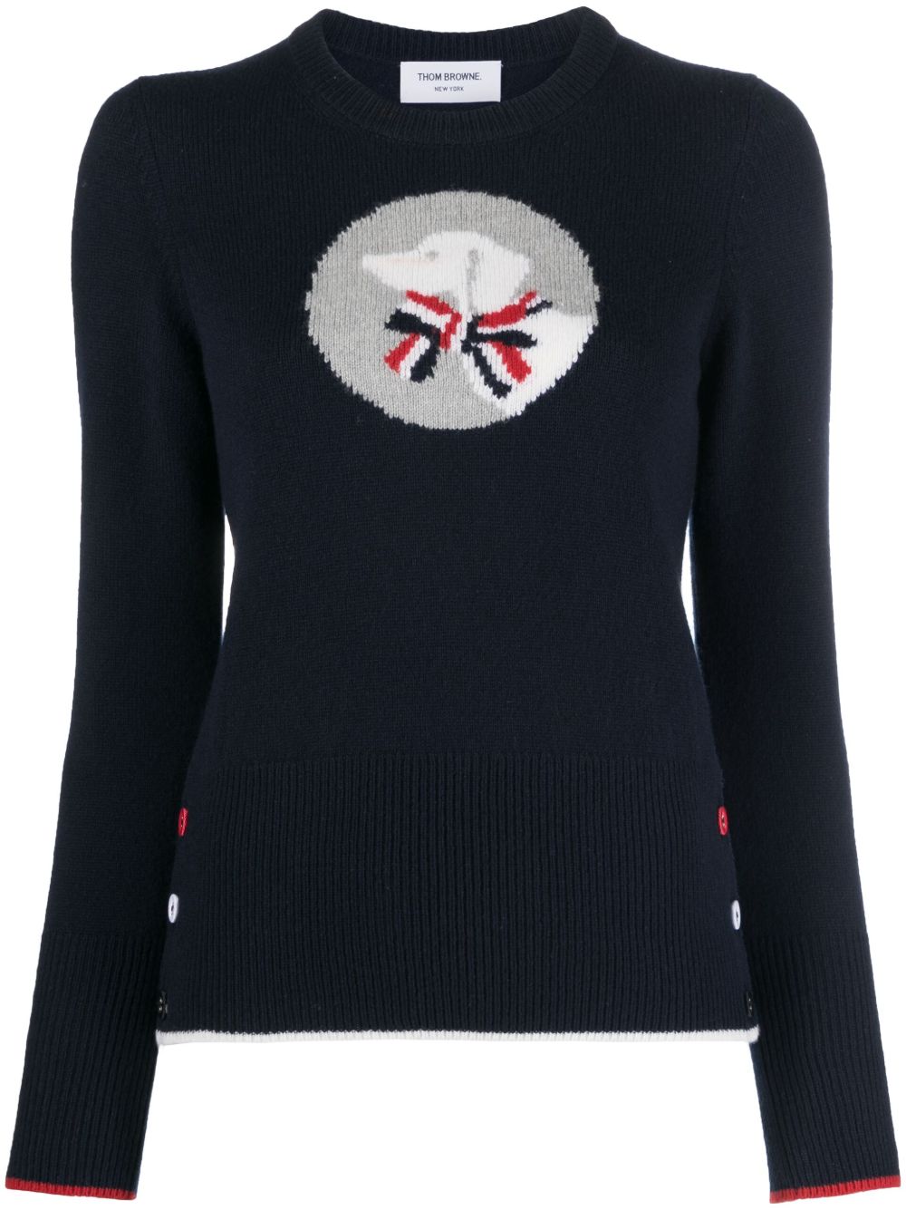 Thom Browne Hector & Bow 初剪羊毛毛衣 - 蓝色