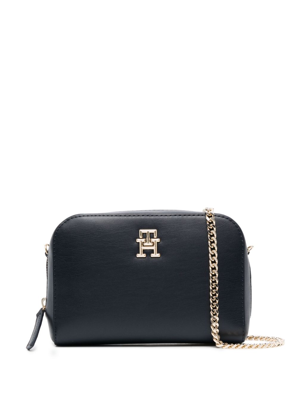 Tommy Hilfiger 经典logo标牌人造皮革斜挎包 - 蓝色