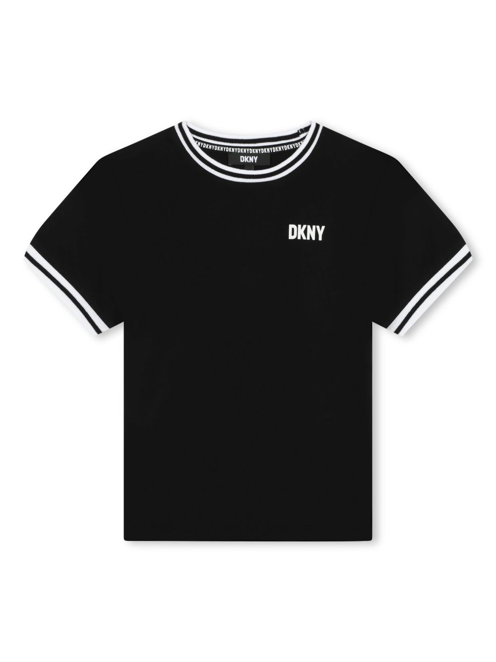 Dkny Kids logo印花棉T恤 - 黑色