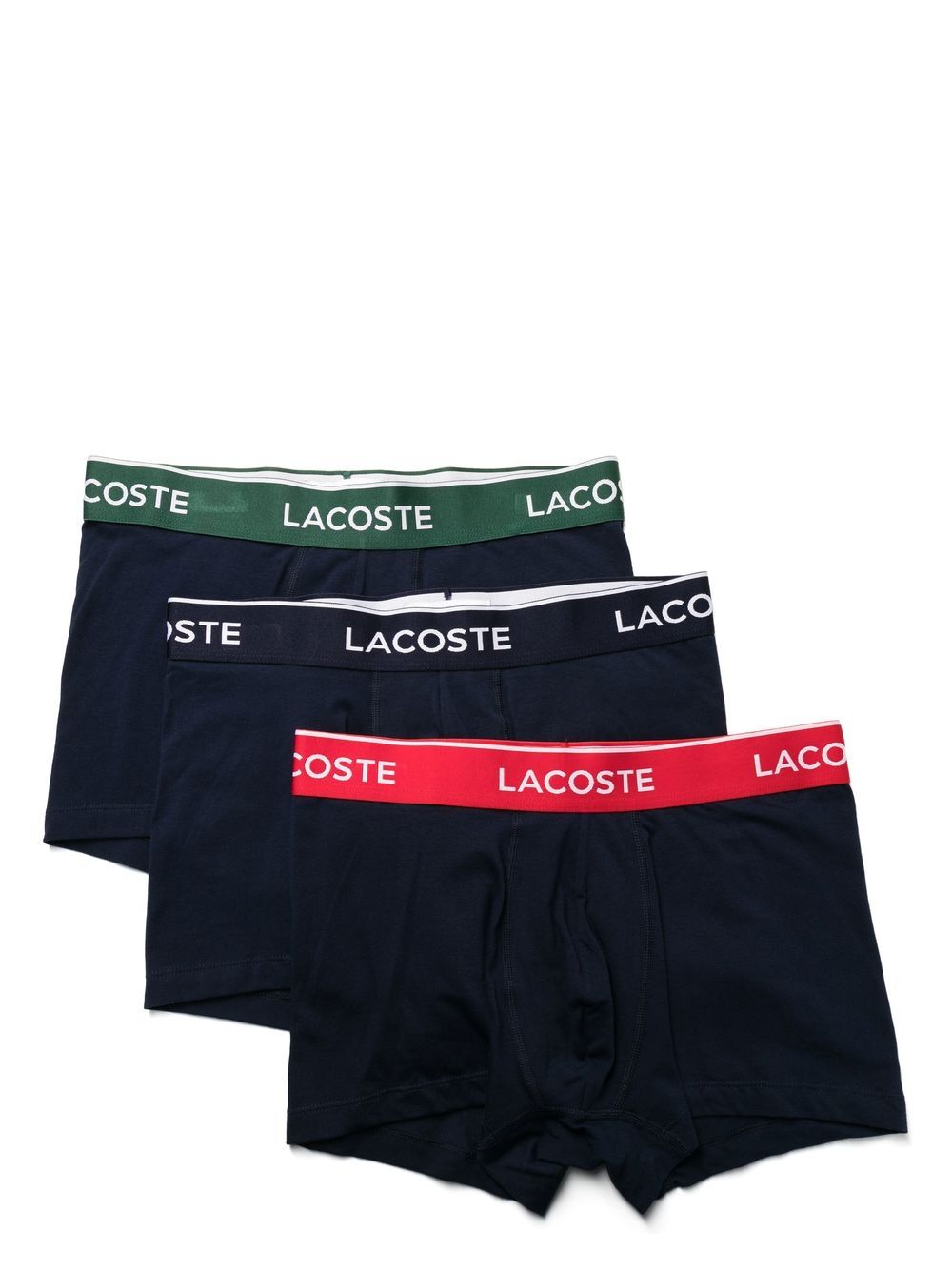 Lacoste logo裤腰四角裤（三件装） - 蓝色