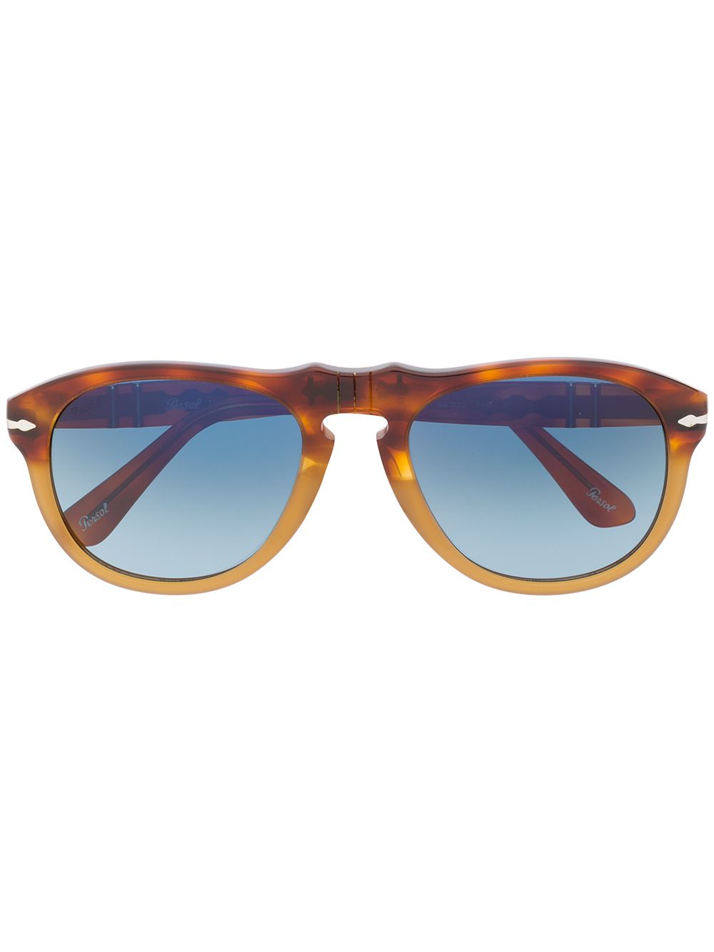 Persol 玳瑁框飞行员太阳眼镜 - 褐色