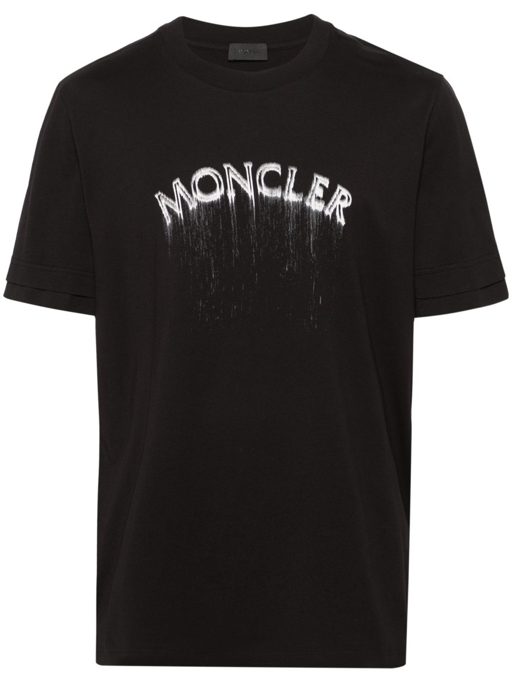 Moncler logo印花棉T恤 - 黑色