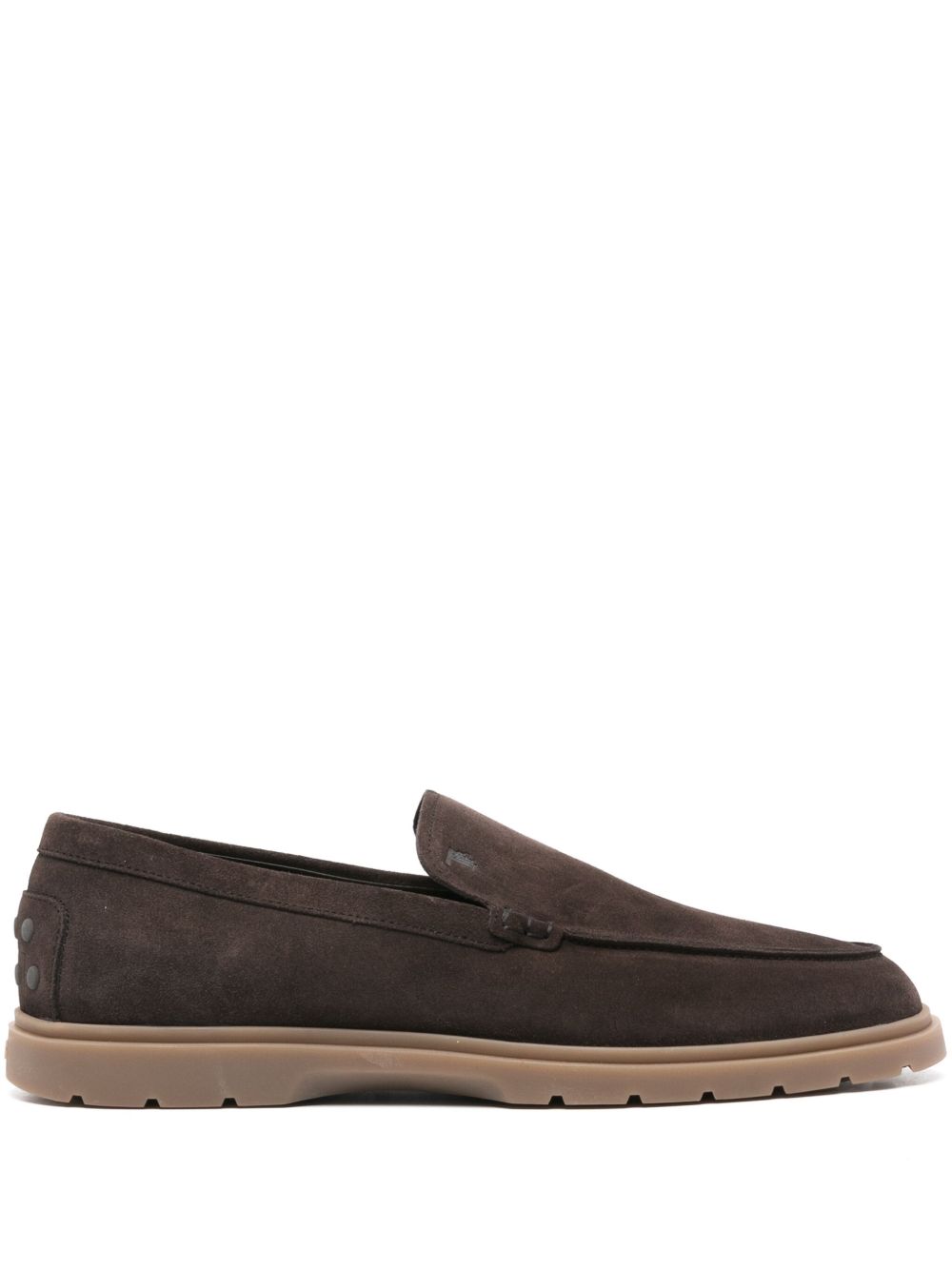 Tod's logo压纹绒面皮乐福鞋 - 褐色