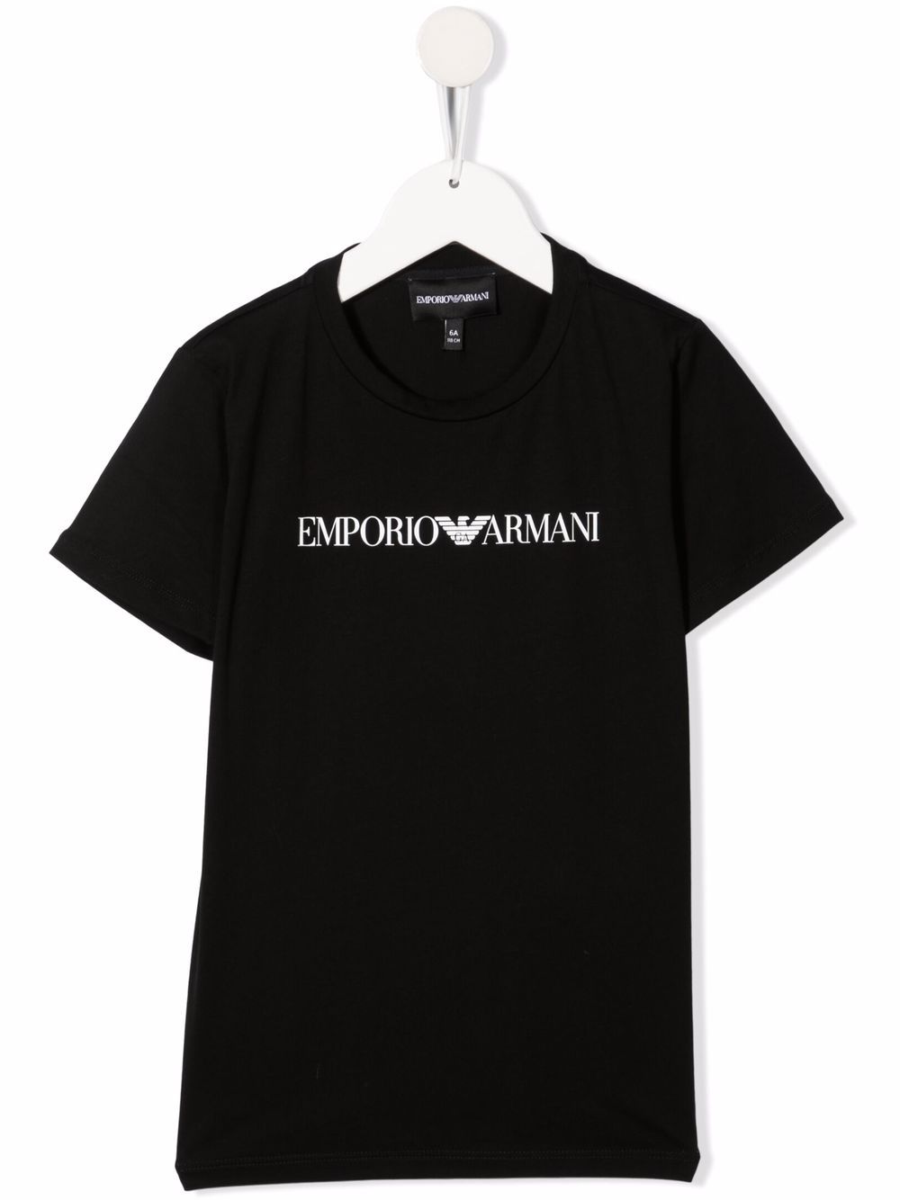 Emporio Armani Kids logo印花T恤 - 黑色