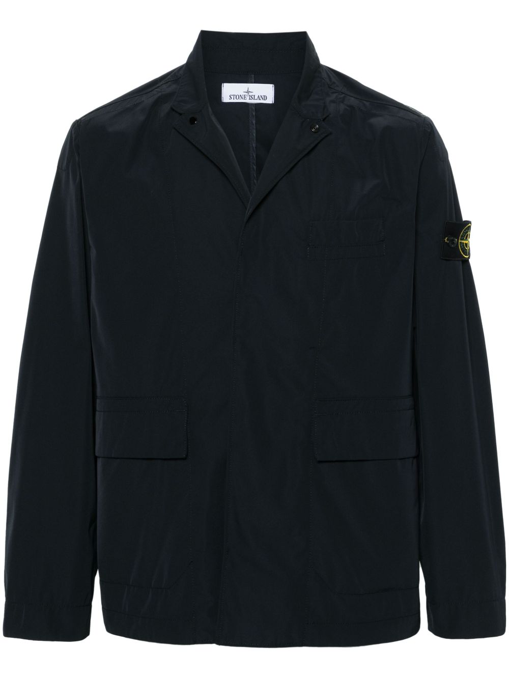Stone Island 罗盘徽章梯形翻领西装夹克 - 蓝色