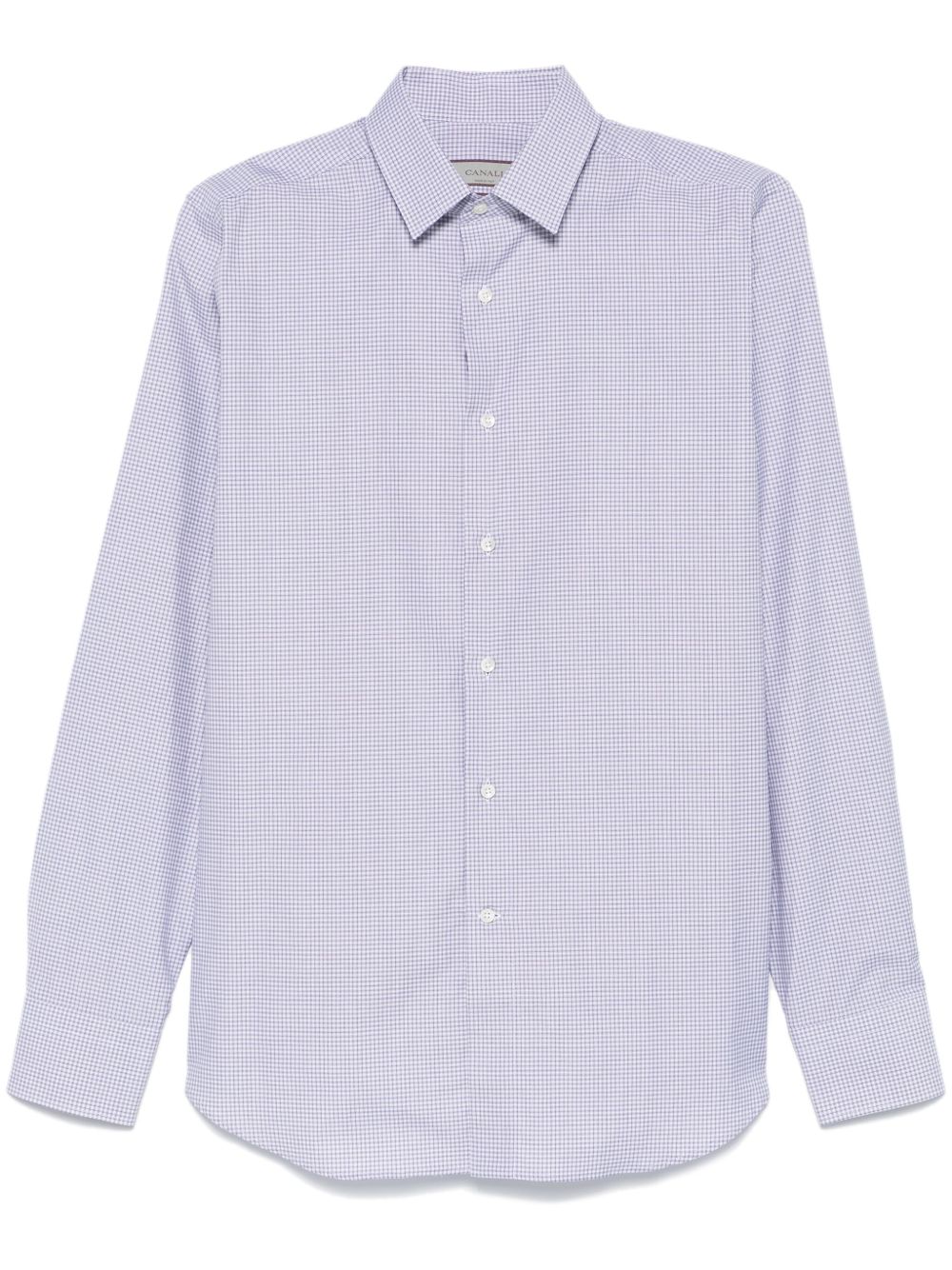 Canali 格纹衬衫 - 蓝色