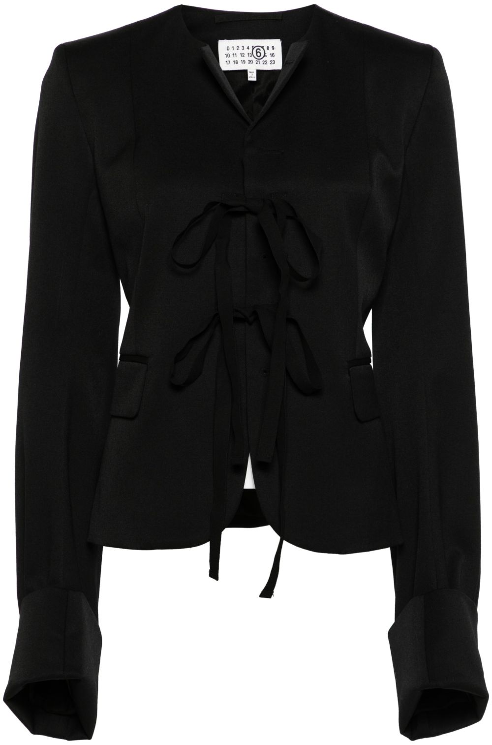 MM6 Maison Margiela 系带绉纱西装夹克 - 黑色